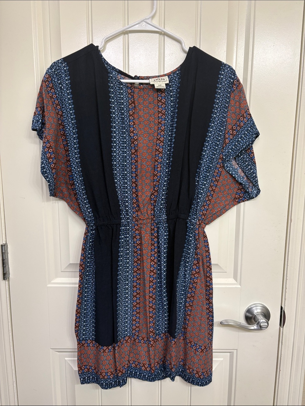 Ariat Striped Midi Dress in Navy & Rust